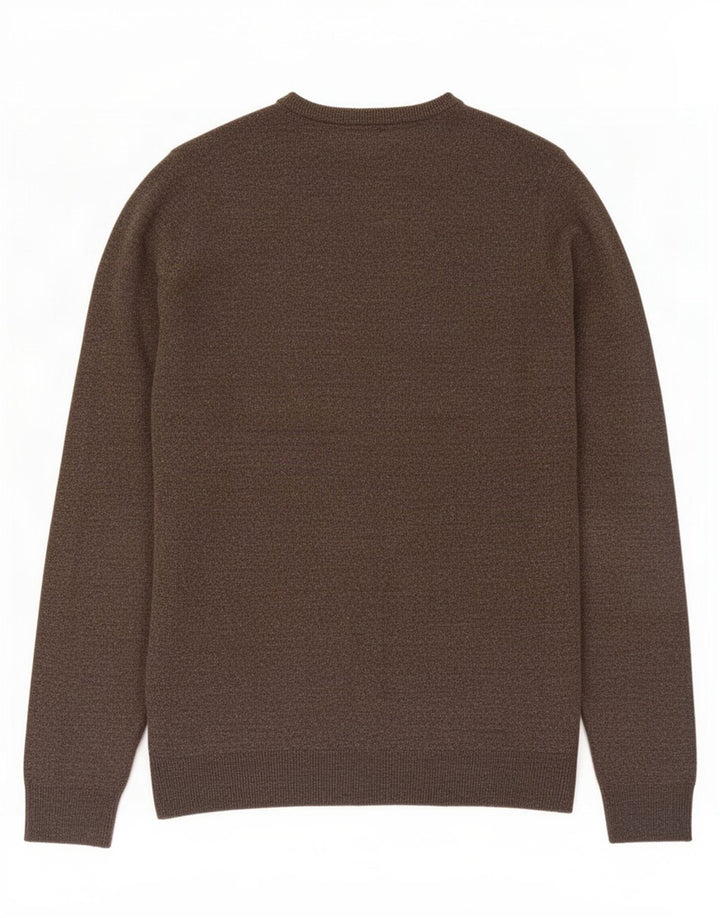 Marks & Spencer Mens Crew Neck Jumper Sweater Medium Brown Acrylic
