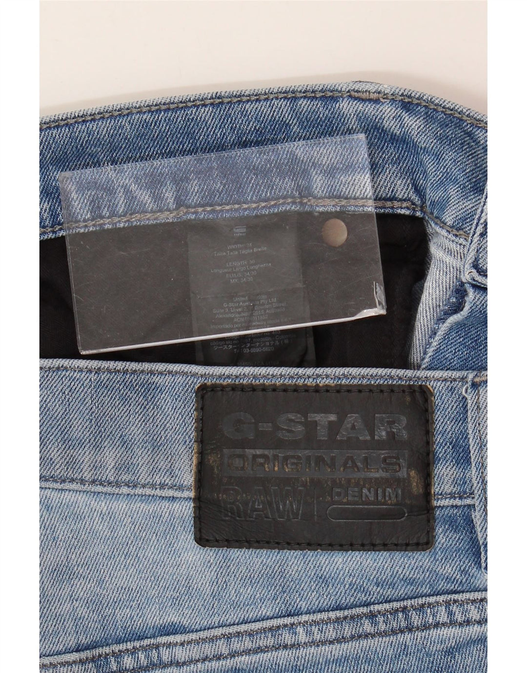 G-Star Mens Straight Jeans W34 L30 Blue Cotton