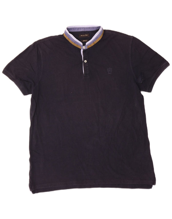 Massimo Dutti Mens Casual Fit Polo Shirt XL Navy Blue