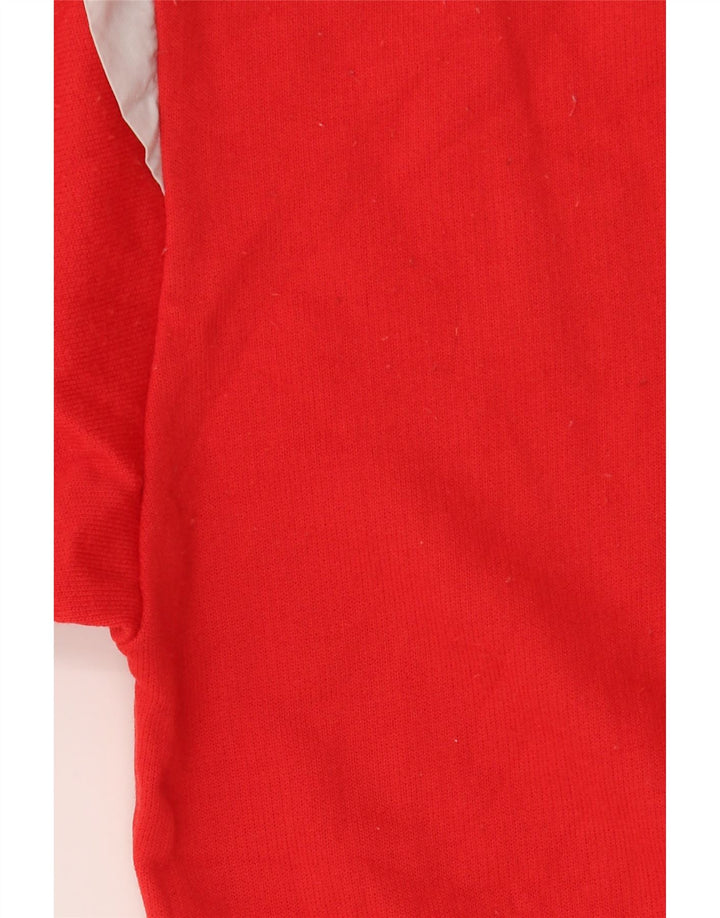 Lotto Mens Button Neck Jumper Sweater Small Red Colourblock Cotton