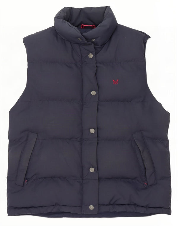 Crew Clothing Womens Padded Gilet UK 12 Medium Navy Blue Polyester