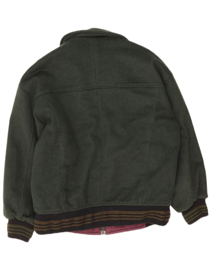 Vintage Mens Bomber Jacket UK 40 Large Green Colourblock