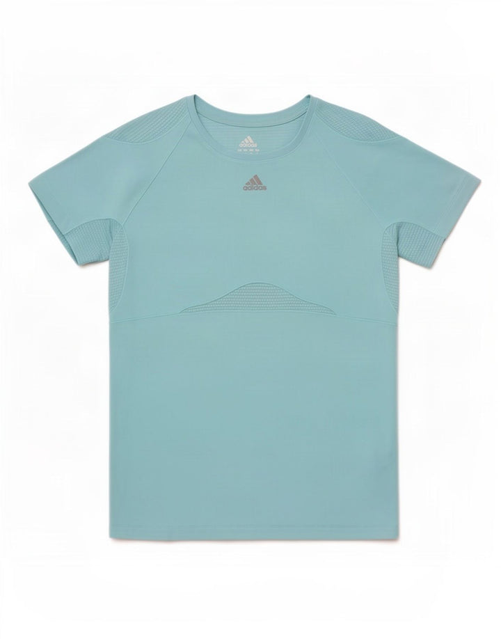 Adidas Womens T-Shirt Top UK 10 Small Blue Polyester
