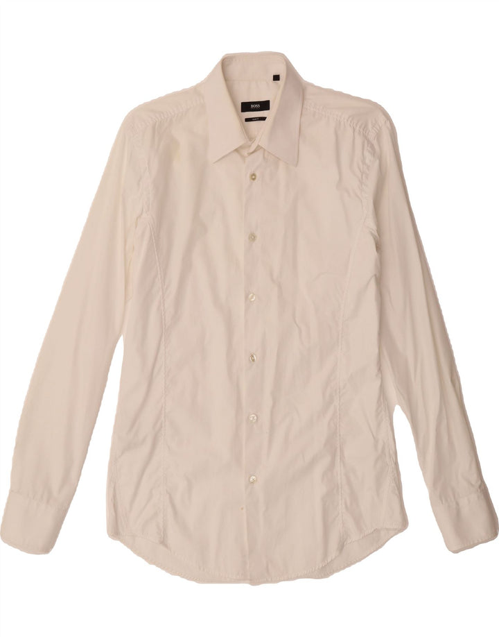 HUGO BOSS Mens Slim Fit Shirt Size 15 1/2 40 Medium White Cotton Vintage Hugo Boss and Second-Hand Hugo Boss from Messina Hembry 