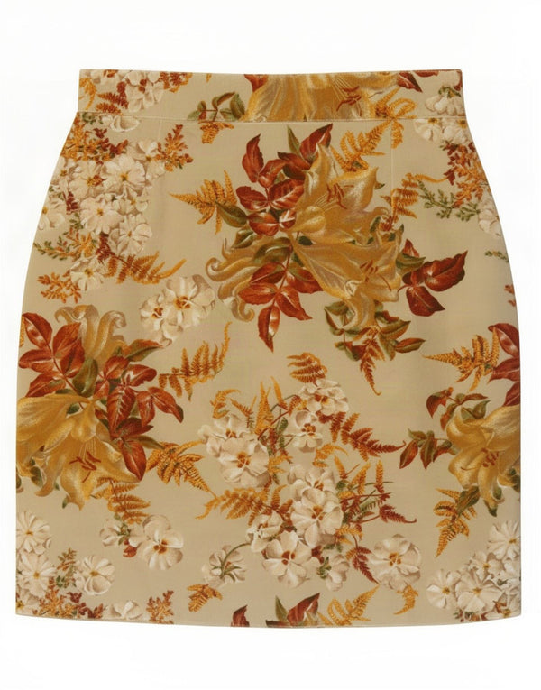 Jungle Kenzo Womens High Waist Pencil Skirt IT 38 XS W24 Beige Floral
