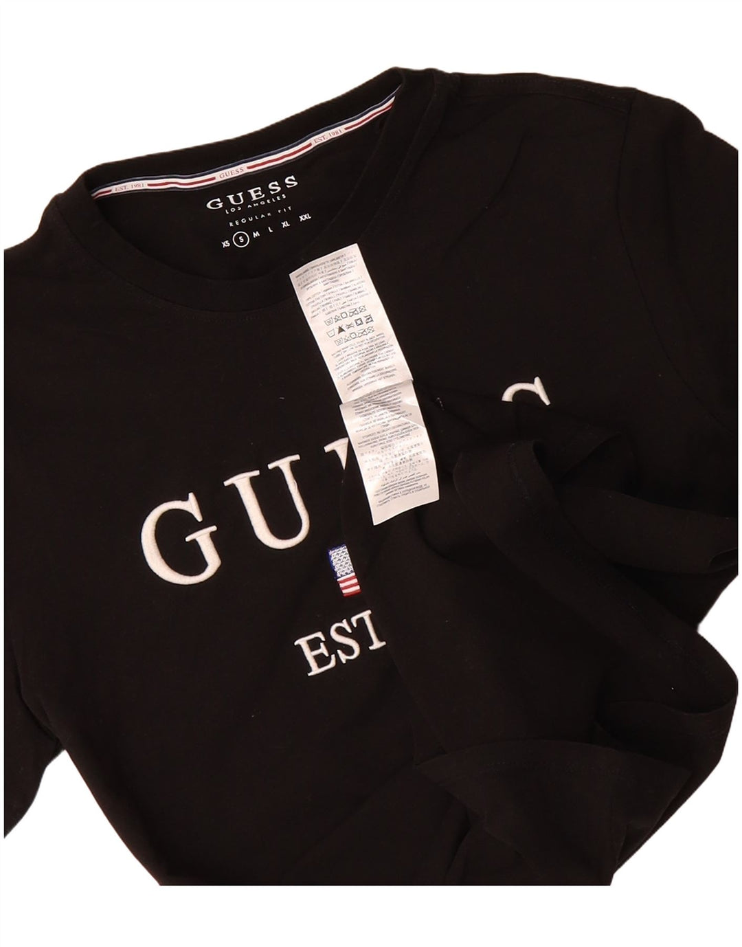 GUESS Mens Regular Fit Graphic T-Shirt Top Small Black Cotton