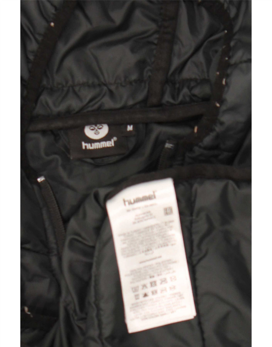 Hummel Womens Hooded Padded Jacket UK 14 Medium Black Polyester