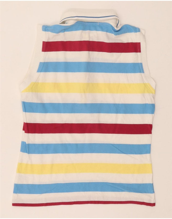 Fred Perry Womens Sleeveless Polo Shirt UK 12 Medium Multicoloured Striped