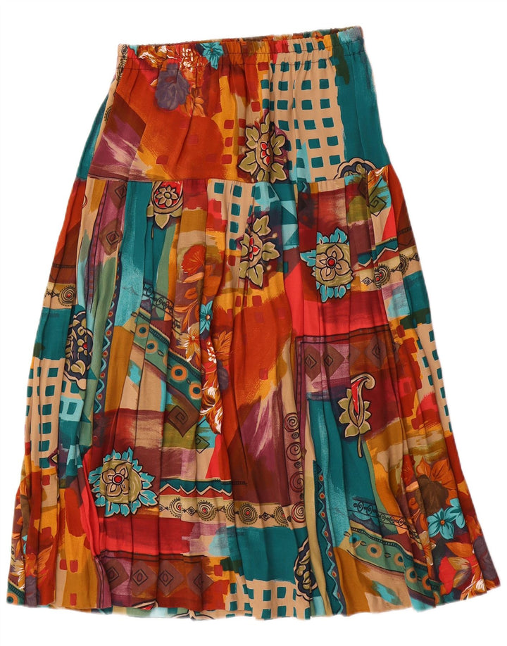 Vintage Womens Flared Skirt Large W34  Multicoloured Patchwork Viscose