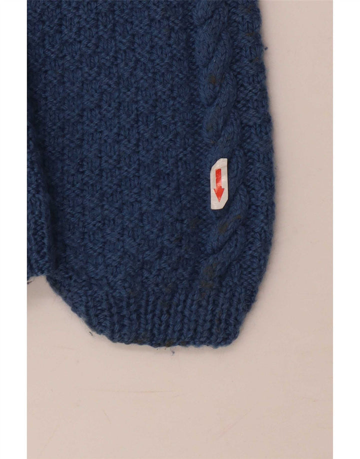 Vintage Mens Boat Neck Jumper Sweater Medium Blue