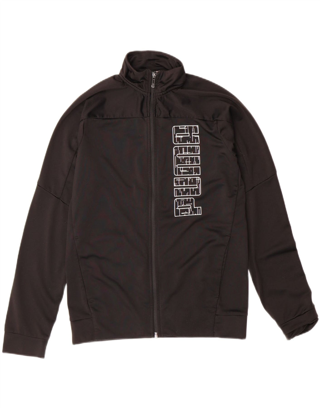 PUMA Boys Graphic Tracksuit Top Jacket 13-14 Years Black Vintage Puma and Second-Hand Puma from Messina Hembry 