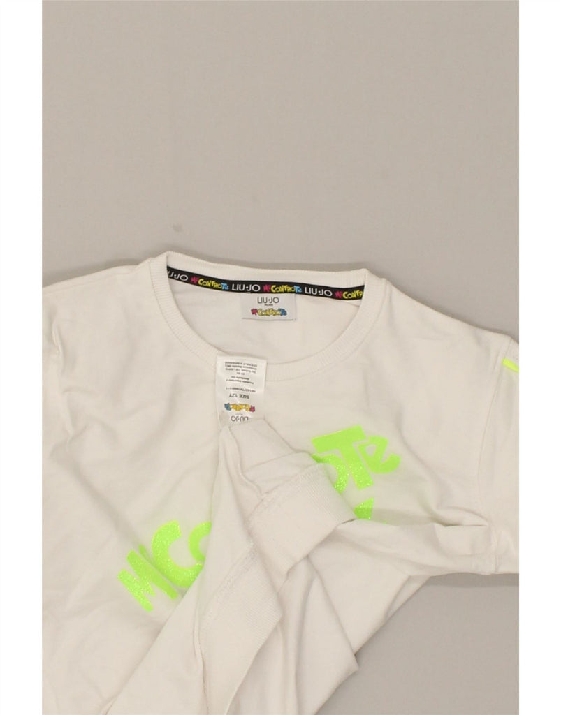 LIU JO Girls Graphic Sweatshirt Jumper 11-12 Years White Cotton Vintage Liu Jo and Second-Hand Liu Jo from Messina Hembry 