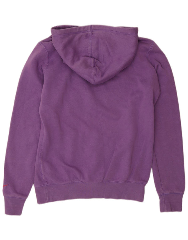 Nike Womens Graphic Hoodie Jumper UK 16 Large Purple Cotton