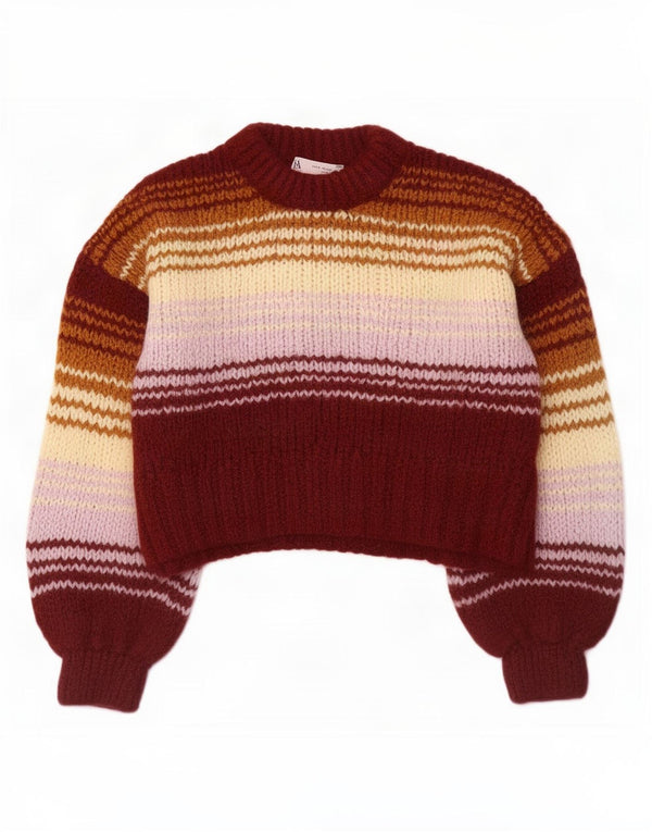 Zara Womens Crop Turtle Neck Jumper Sweater UK 10 Small Multicoloured