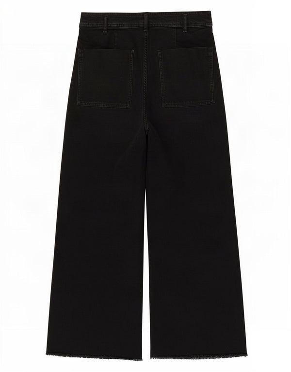 Zara Womens The Marine High Waist Wide Leg Jeans EU 38 Small W28 L27 Black