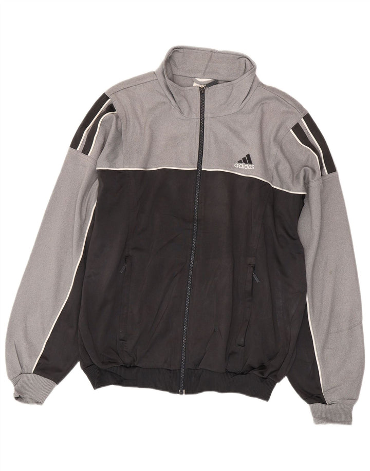 Adidas Mens Graphic Tracksuit Top Jacket UK 38/40 Medium Grey Colourblock