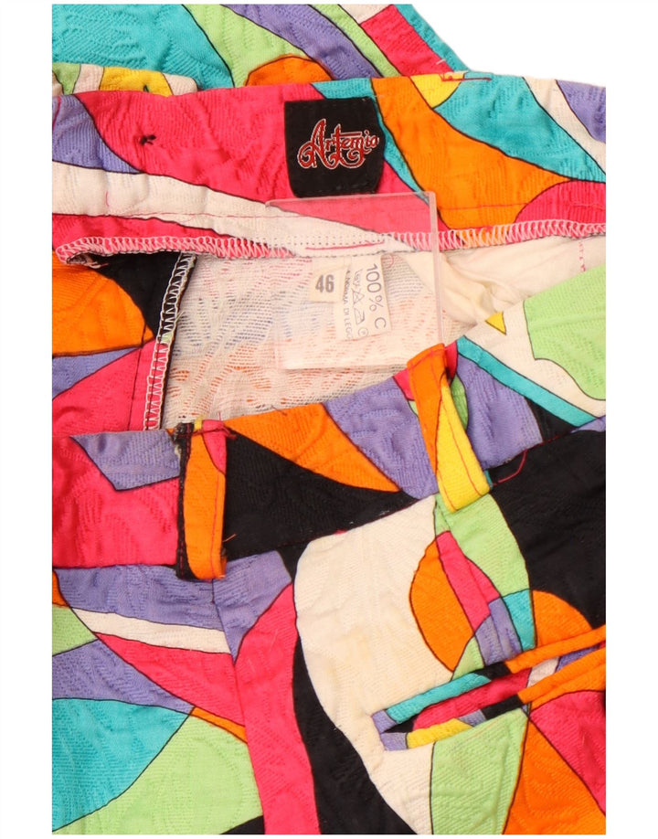 VINTAGE Womens High Waist Chino Trousers IT 46 Large W30 L28 Multicoloured