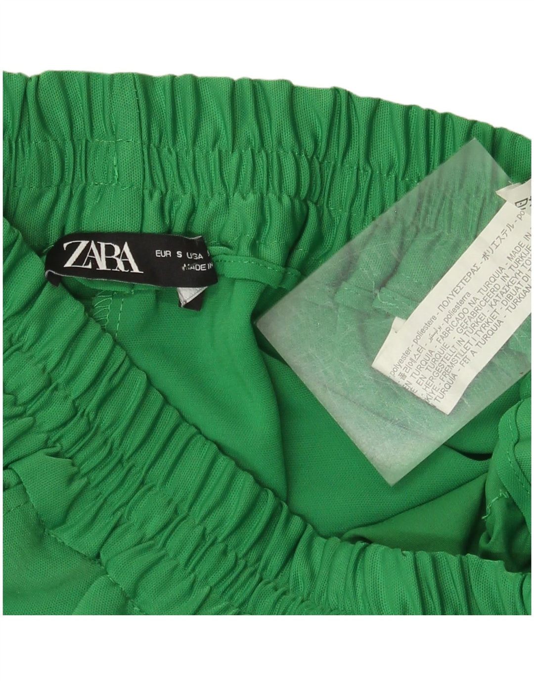 Zara Womens Straight Casual Trousers Small W26 L28 Green Polyester
