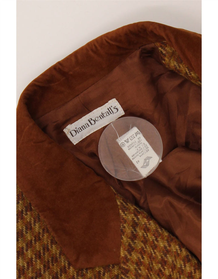Diana Bentall's Womens Blazer Jacket IT 42 Medium Brown Houndstooth