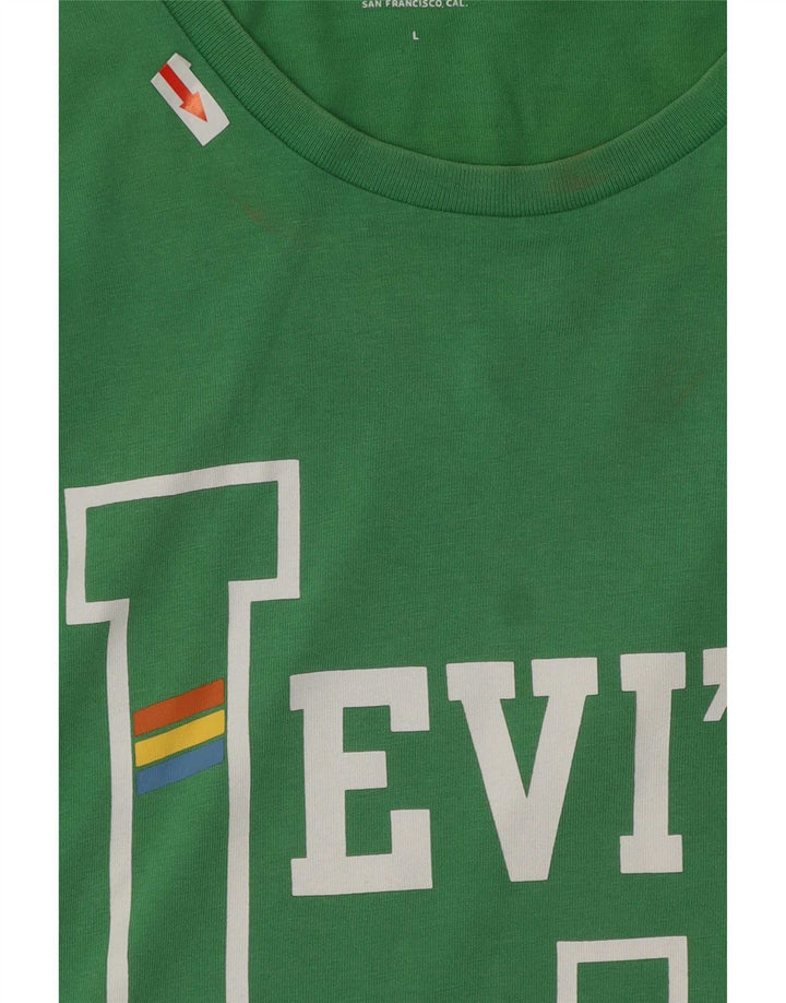 Levi's Mens Graphic T-Shirt Top Large Green Cotton