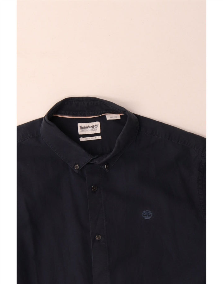 TIMBERLAND Mens Regular Fit Shirt 2XL Navy Blue Cotton