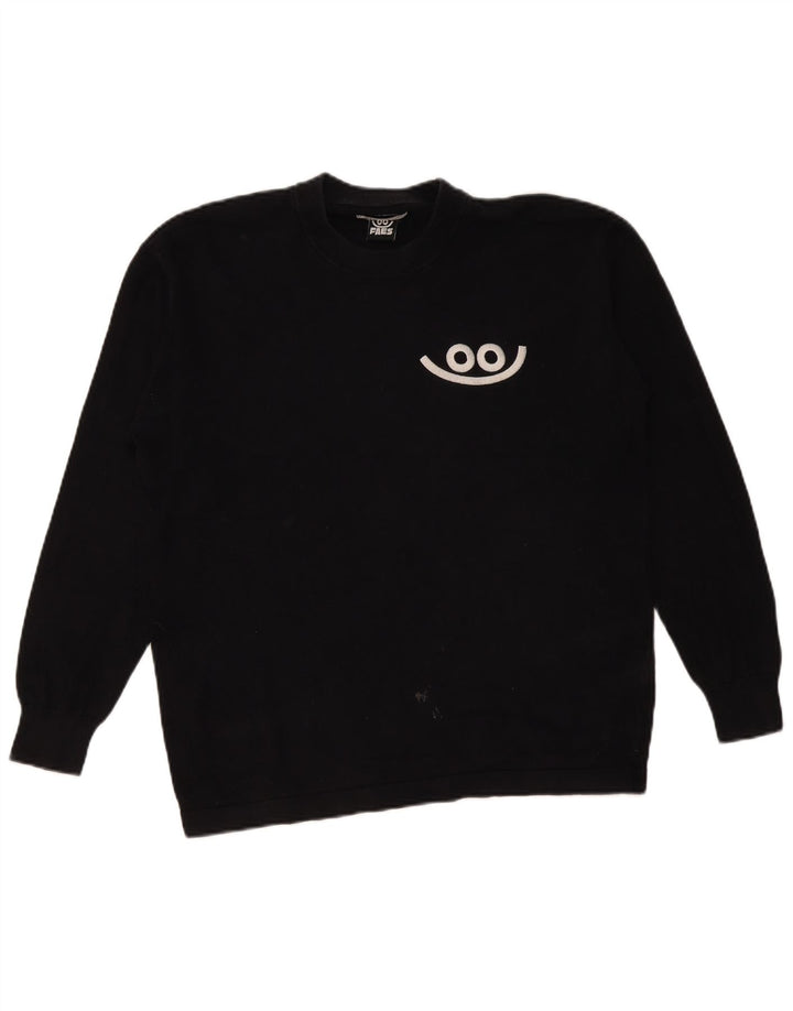 Zara Mens Crew Neck Jumper Sweater Small Black