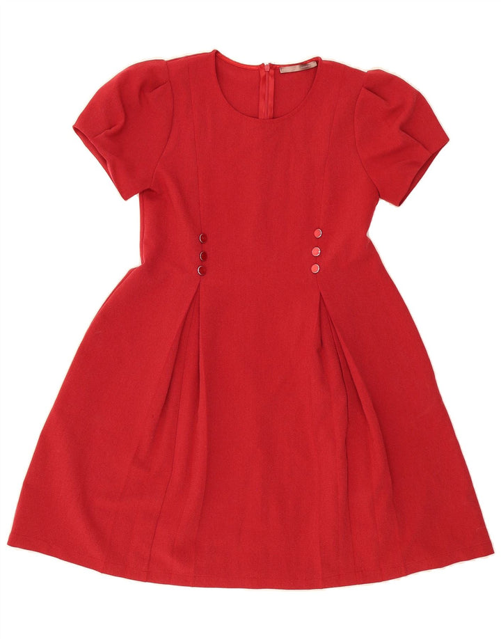 VINTAGE Womens A-Line Dress US 6 Medium Red Polyester Vintage Vintage and Second-Hand Vintage from Messina Hembry 