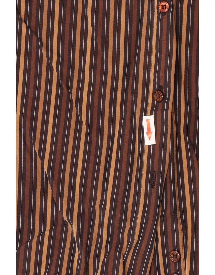 Brooksfield Womens Shirt IT 42 Medium Brown Striped