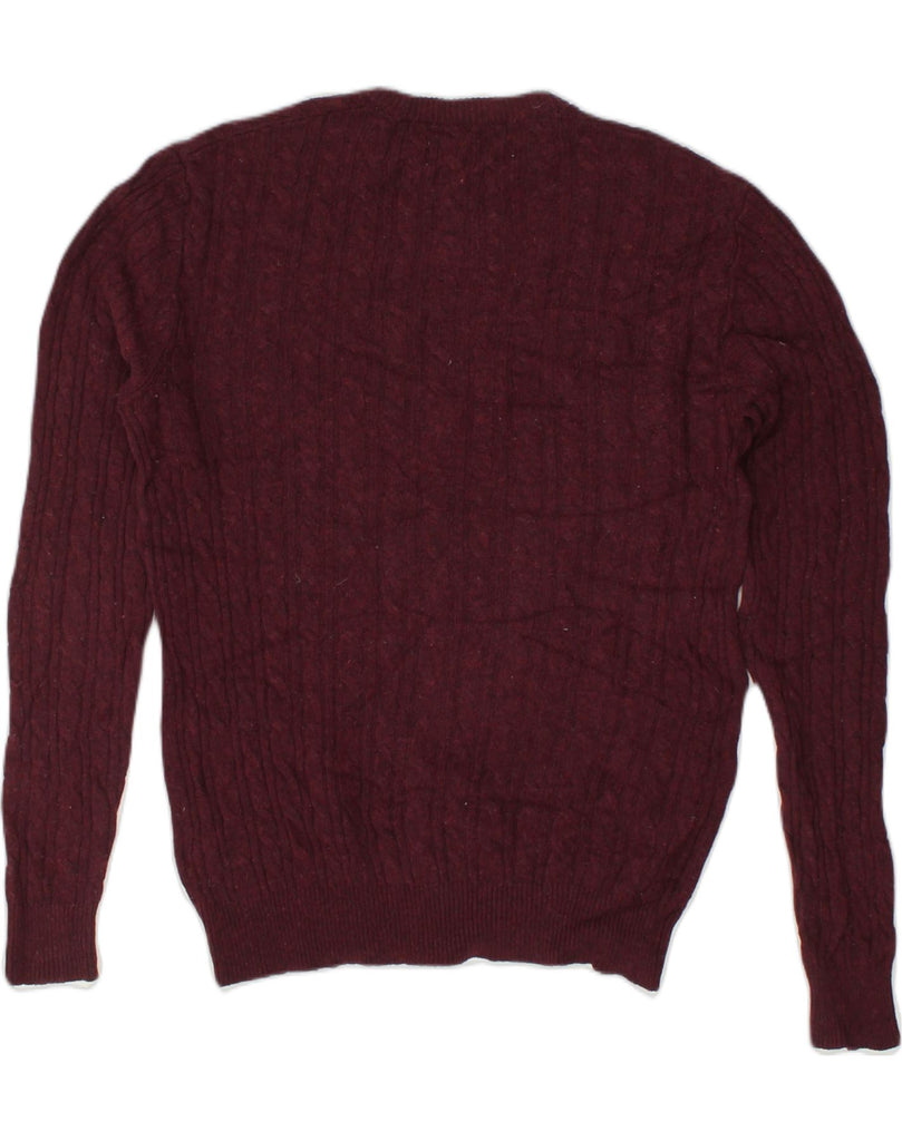 JACK WILLS Mens Crew Neck Jumper Sweater Small Burgundy Wool | Vintage Jack Wills | Thrift | Second-Hand Jack Wills | Used Clothing | Messina Hembry 