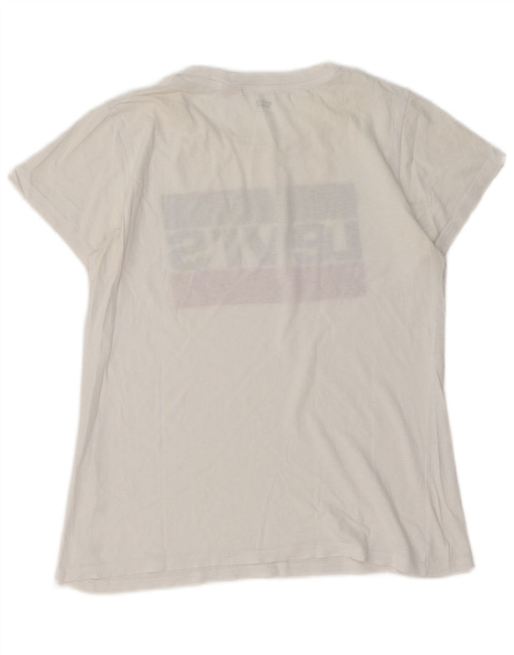 LEVI'S Womens Graphic T-Shirt Top UK 10 Small White