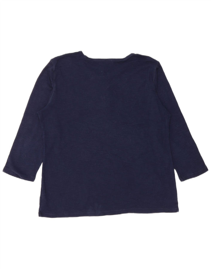 CHAPS Womens Top 3/4 Sleeve UK 18 XL Navy Blue Cotton