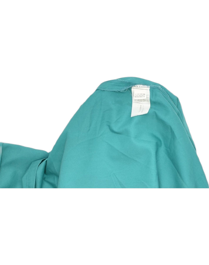 VINTAGE Womens Oversized 1 Button Blazer Jacket UK 14 Large Blue Polyester | Vintage | Thrift | Second-Hand | Used Clothing | Messina Hembry 