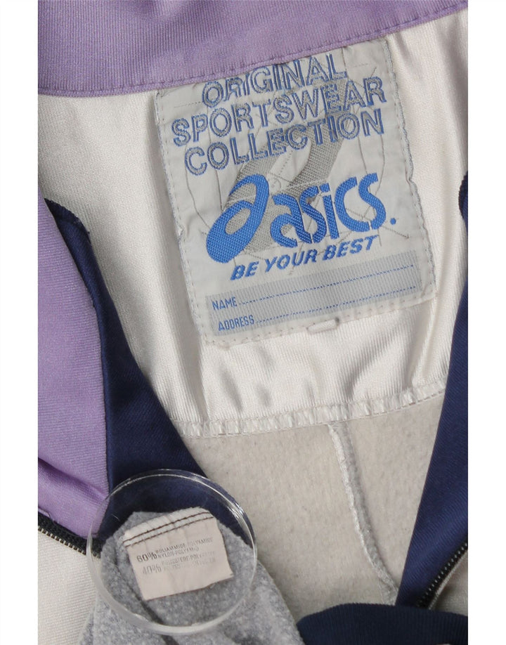 Asics Mens Graphic Tracksuit Top Jacket Medium Navy Blue Colourblock