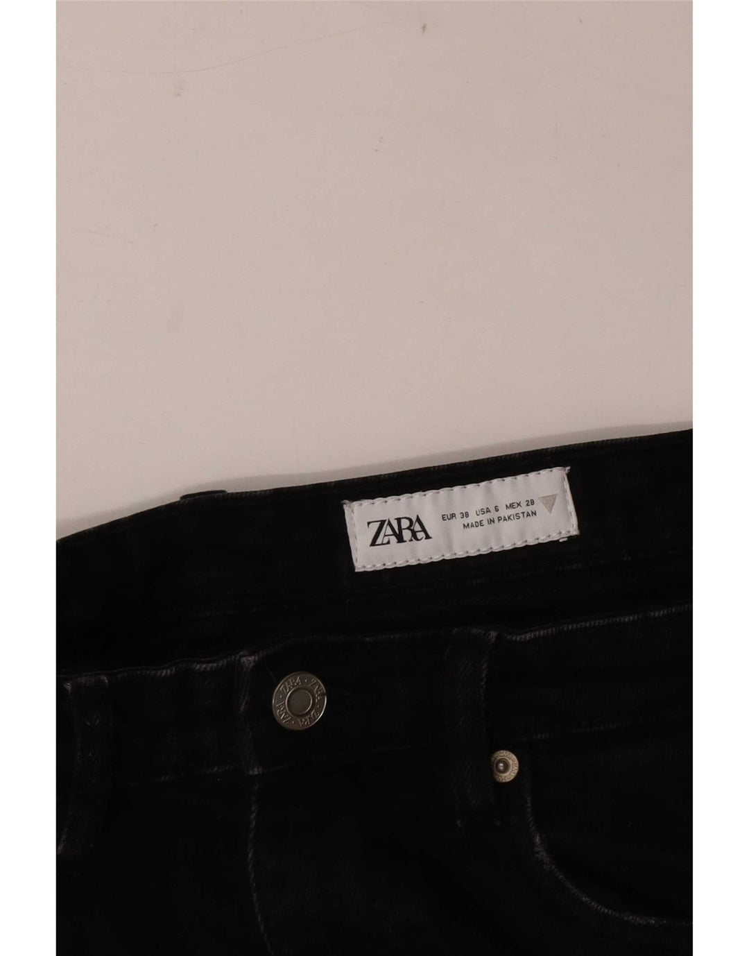 Zara Womens Cropped Jeans EU 38 Small W28 L25 Black
