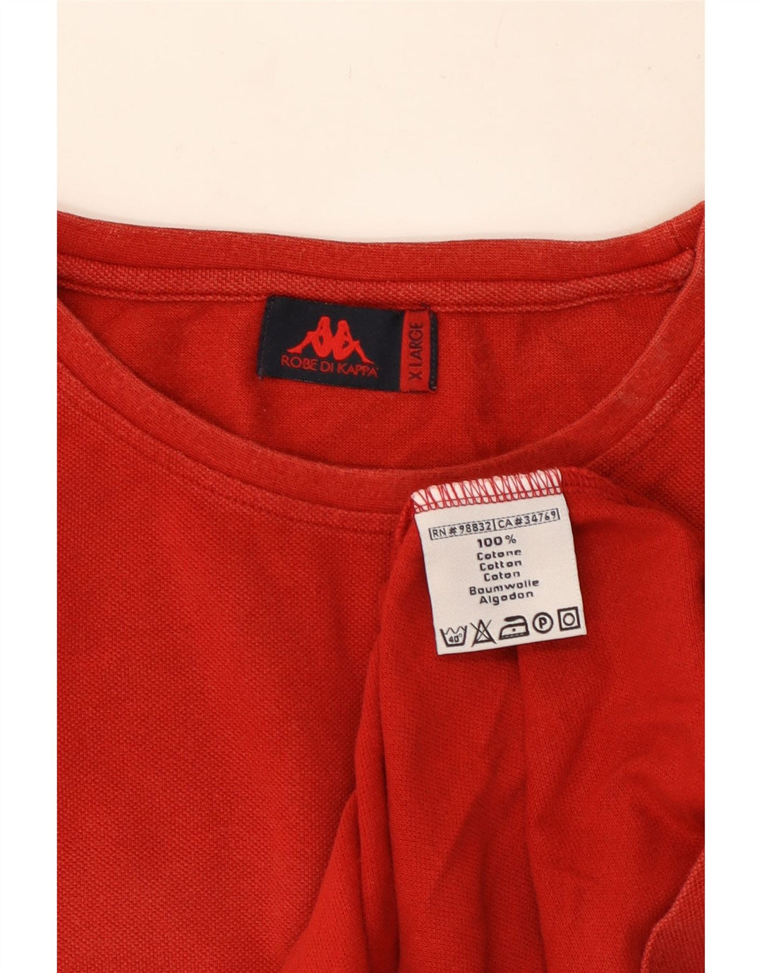 Kappa Mens T-Shirt Top XL Red Cotton