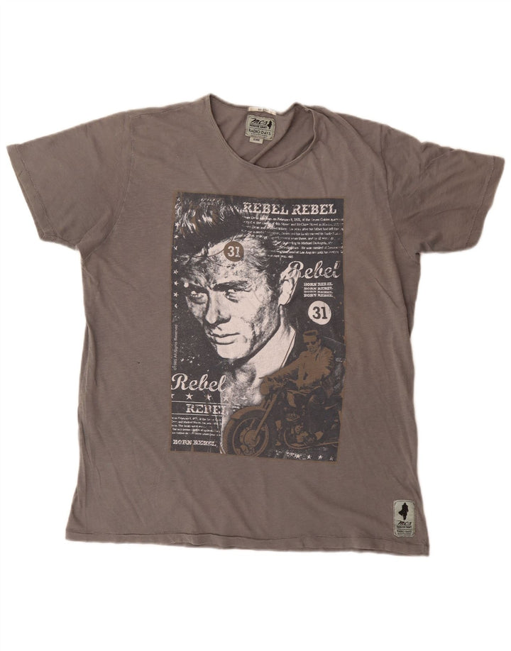 Marlboro Classics Mens Graphic T-Shirt Top XL Grey Retro