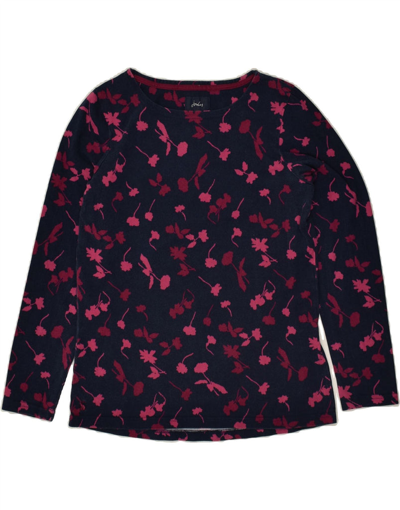 JOULES Womens Top Long Sleeve UK 12 Medium Navy Blue Floral Cotton | Vintage Joules | Thrift | Second-Hand Joules | Used Clothing | Messina Hembry 