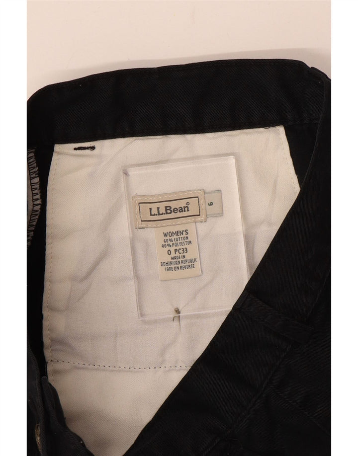 L.L.BEAN Womens Chino Shorts US 6 Medium W28  Black Cotton