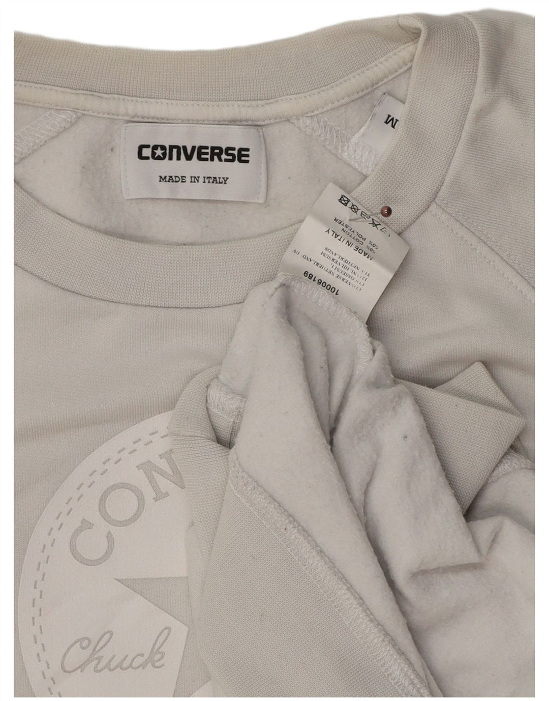 Converse Mens Chuck Taylor Graphic Sweatshirt Jumper Medium Grey Cotton