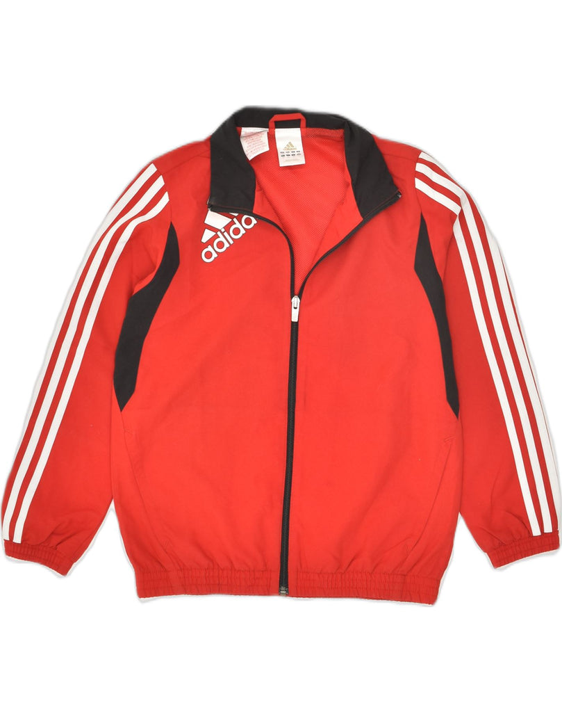 ADIDAS Boys Graphic Tracksuit Top Jacket 9-10 Years Red Polyester | Vintage Adidas | Thrift | Second-Hand Adidas | Used Clothing | Messina Hembry 