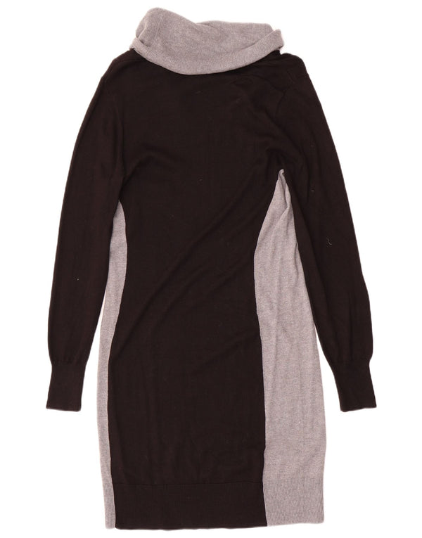 Oasis Womens Jumper Dress UK 12 Medium Black Colourblock Cotton
