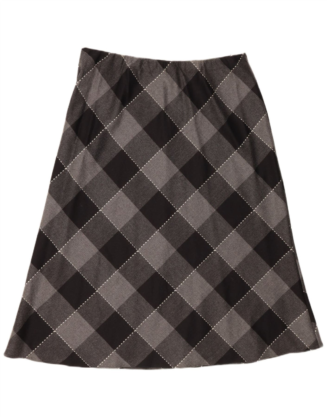 ANN HARVEY Womens A-Line Skirt UK 20 2XL W38  Grey Check Wool