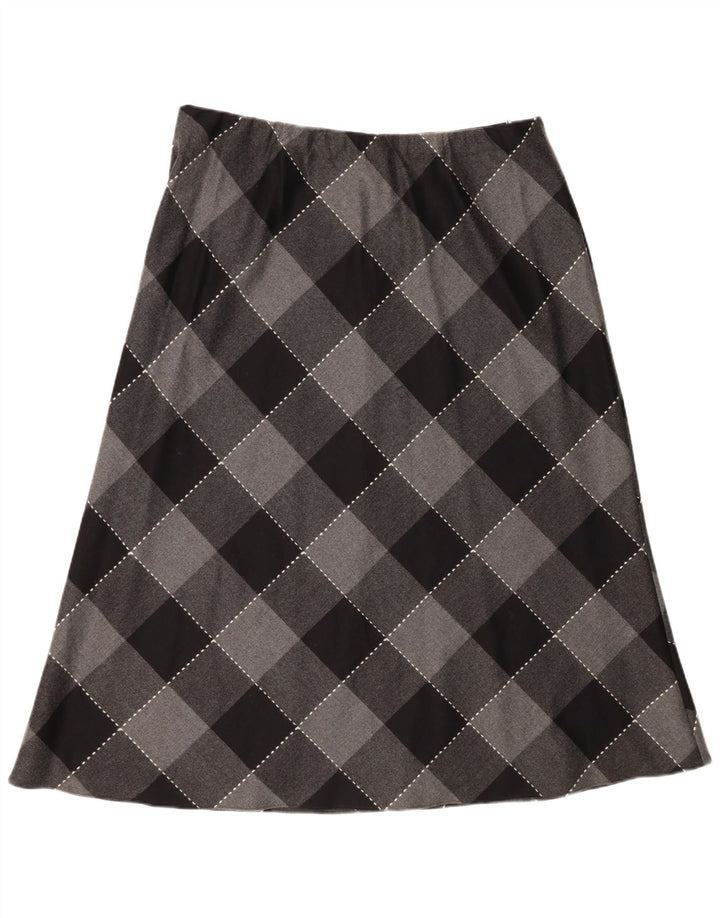 ANN HARVEY Womens A-Line Skirt UK 20 2XL W38  Grey Check Wool