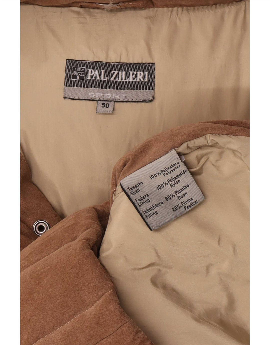 Pal Zileri Mens Hooded Padded Jacket IT 50 Large Brown Polyester