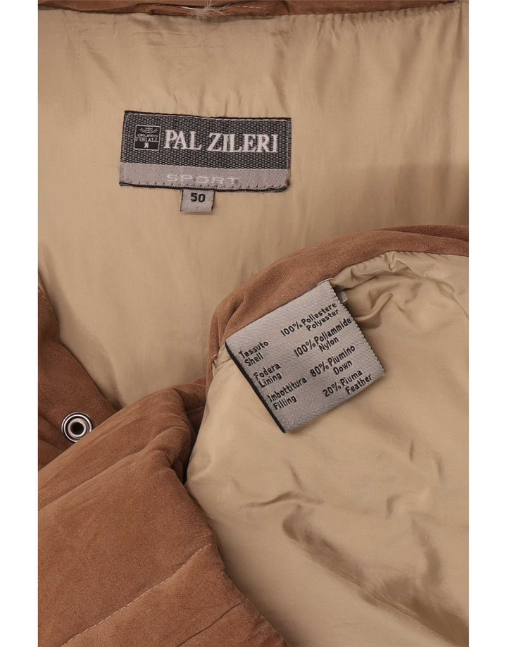 Pal Zileri Mens Hooded Padded Jacket IT 50 Large Brown Polyester