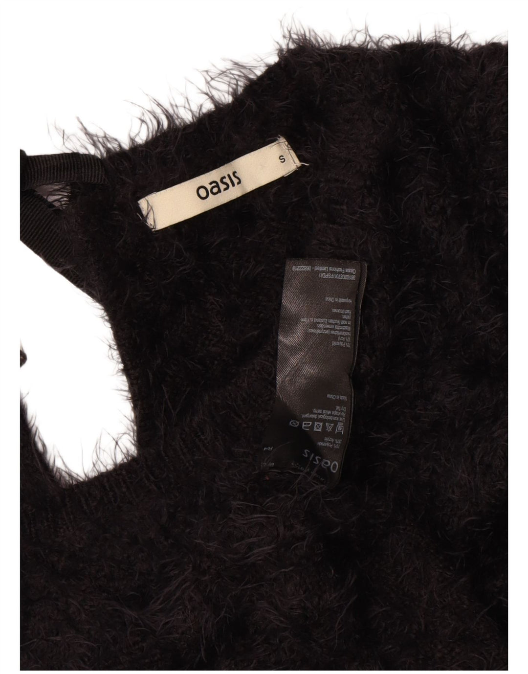 Oasis Womens Boat Neck Jumper Sweater UK 10 Small Black Polyamide