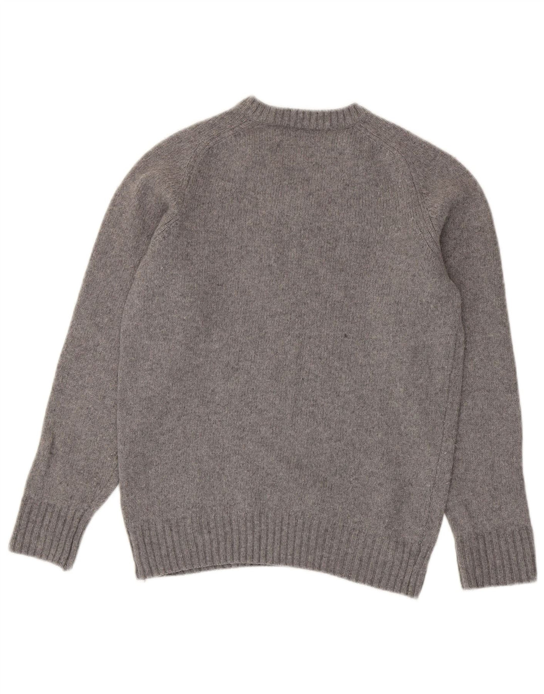 Zara Mens V-Neck Jumper Sweater Medium Grey Wool