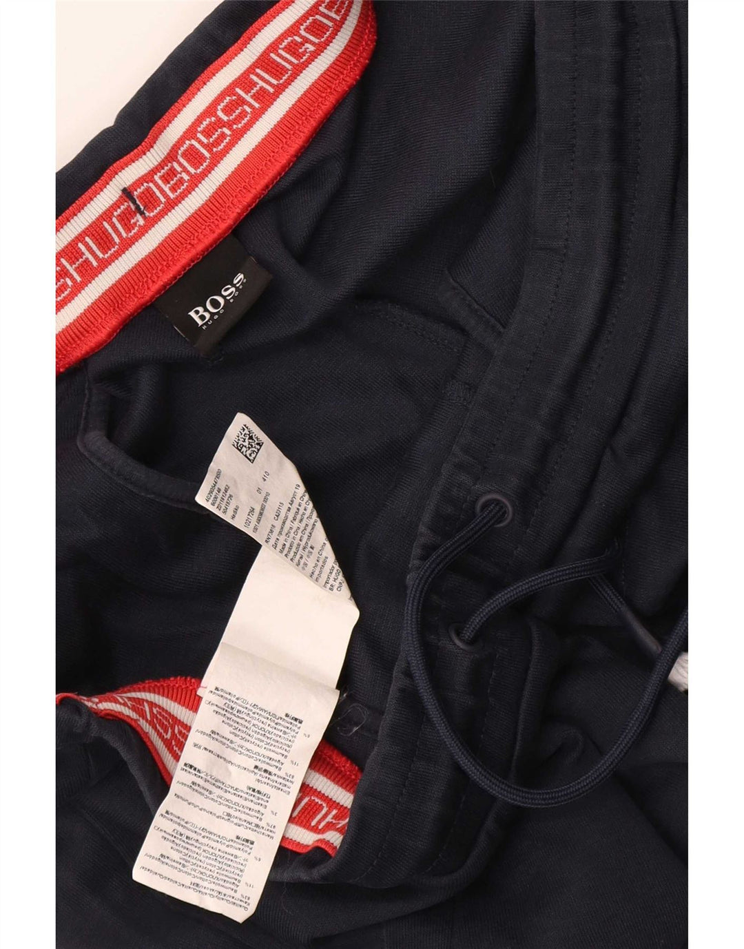 Hugo Boss Mens Graphic Tracksuit Trousers Joggers Medium Navy Blue Cotton