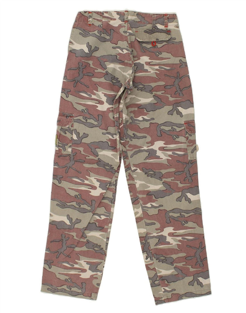 VINTAGE Womens Straight Cargo Trousers W24 L30 Grey Camouflage Cotton | Vintage Vintage | Thrift | Second-Hand Vintage | Used Clothing | Messina Hembry 