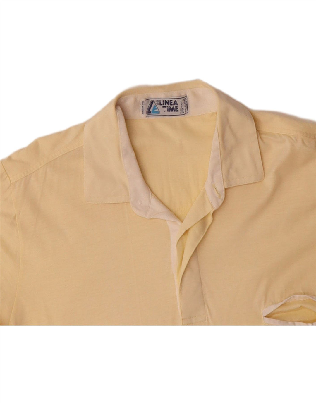 LINEA TIME Mens Polo Shirt IT 50 Medium Yellow